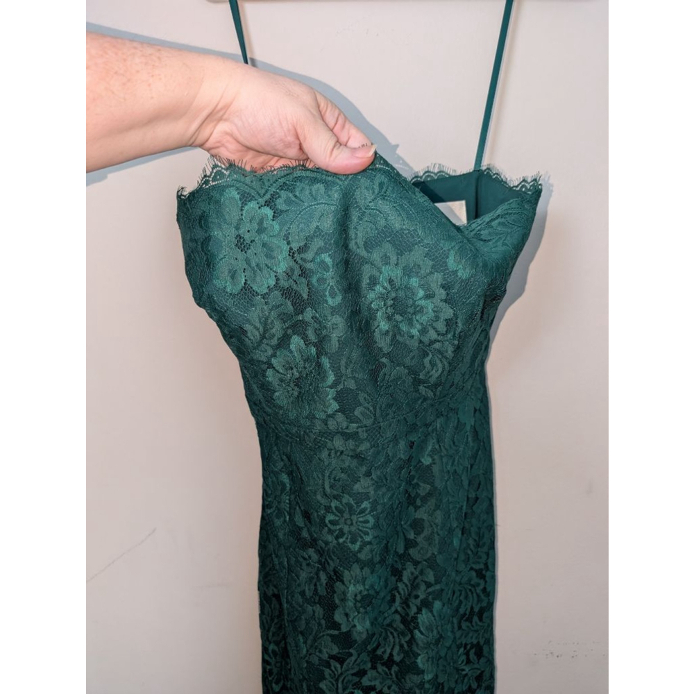 Weddington Way Evergreen Strapless Lace Dress Size 4 - Picture 4 of 8